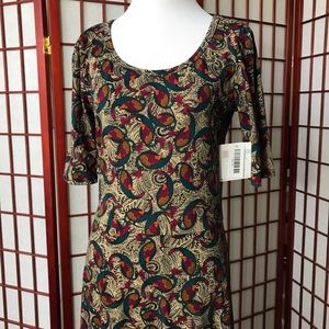 LuLaRoe LLR Ana Dress M NWT Peasants Peacocks